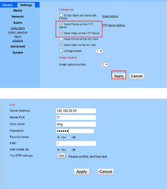 how to set FTP