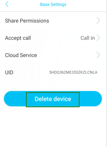 How to delete the device in the APP