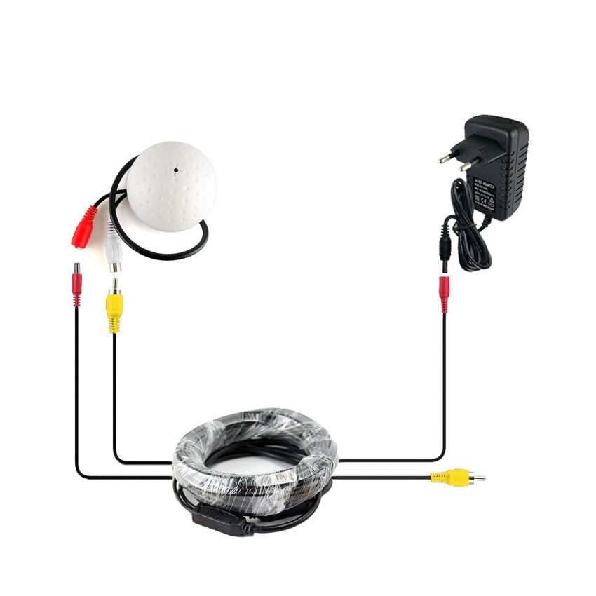 Two-way audio camera support external pickups and speakers