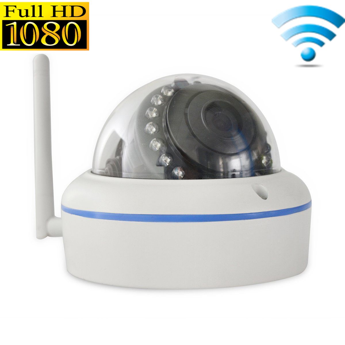 Alptop® AT-D608W HD 1080P Wireless Plug and Play IP Dome Camera with Night Vision Up to 65ft & 3.6mm Lens Onvif 2.0 Indoor&outdoor Use